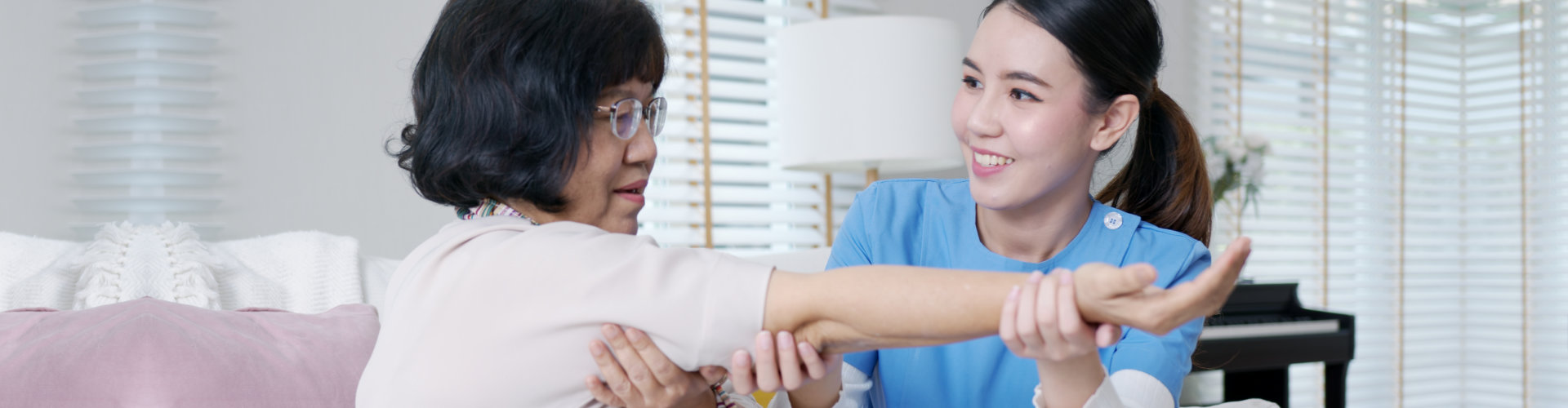 Young senior asia citizen female with scrubs